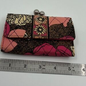 Vera Bradley "One for the Money" wallet in the retired Mocha Rouge pattern